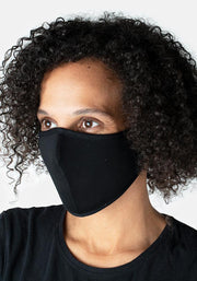 3 Layer Black Heart Print Reversible Face Cover (Miriam Black)