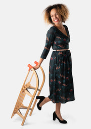 Nicholas Santas Sleigh Print Midi Dress