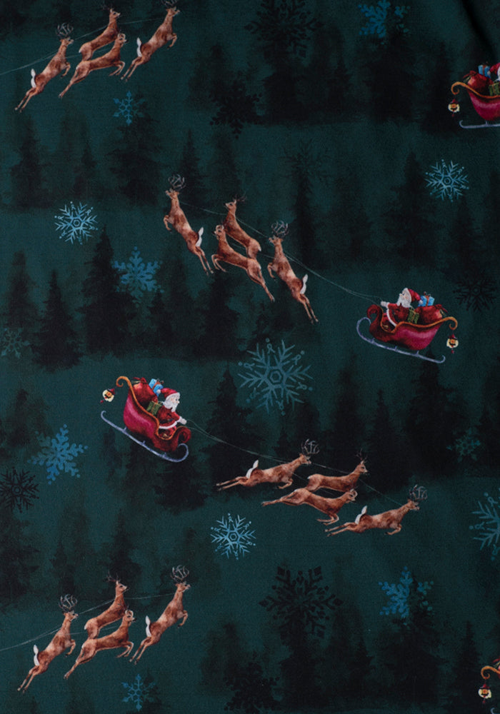 Nicholas Santas Sleigh Print Midi Dress