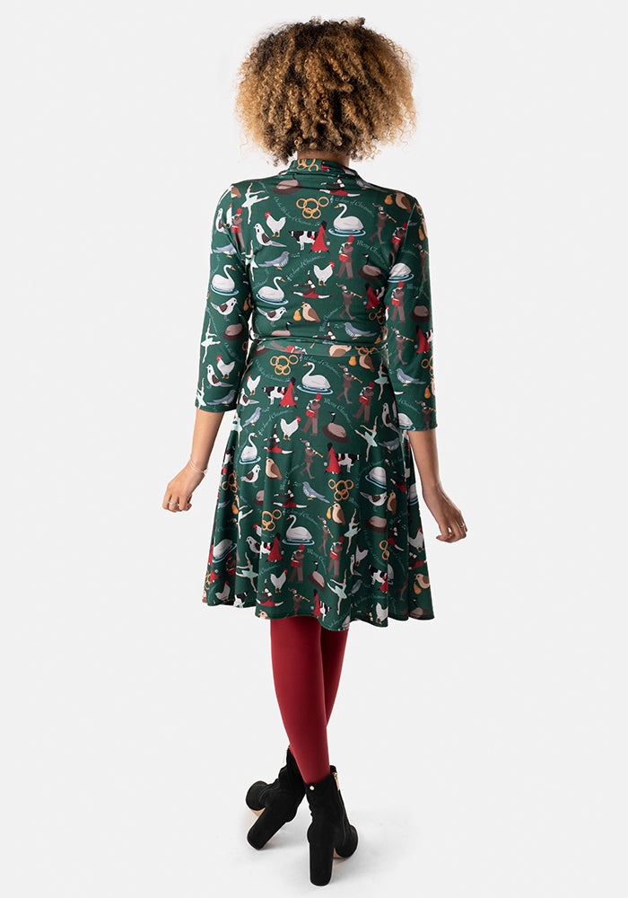 Noelle 12 Days Of Christmas Print Dress