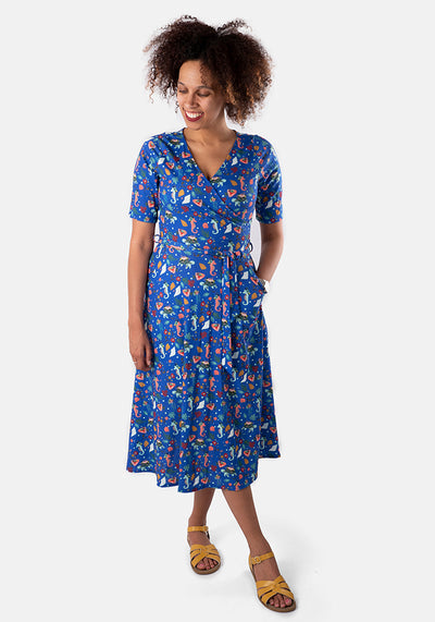 Ocean Under The Sea Print Midi Dress