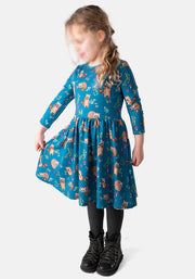 Children's Raccoon Print Dress (Oreo)