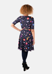 Orion Planet & Spaceship Print Dress