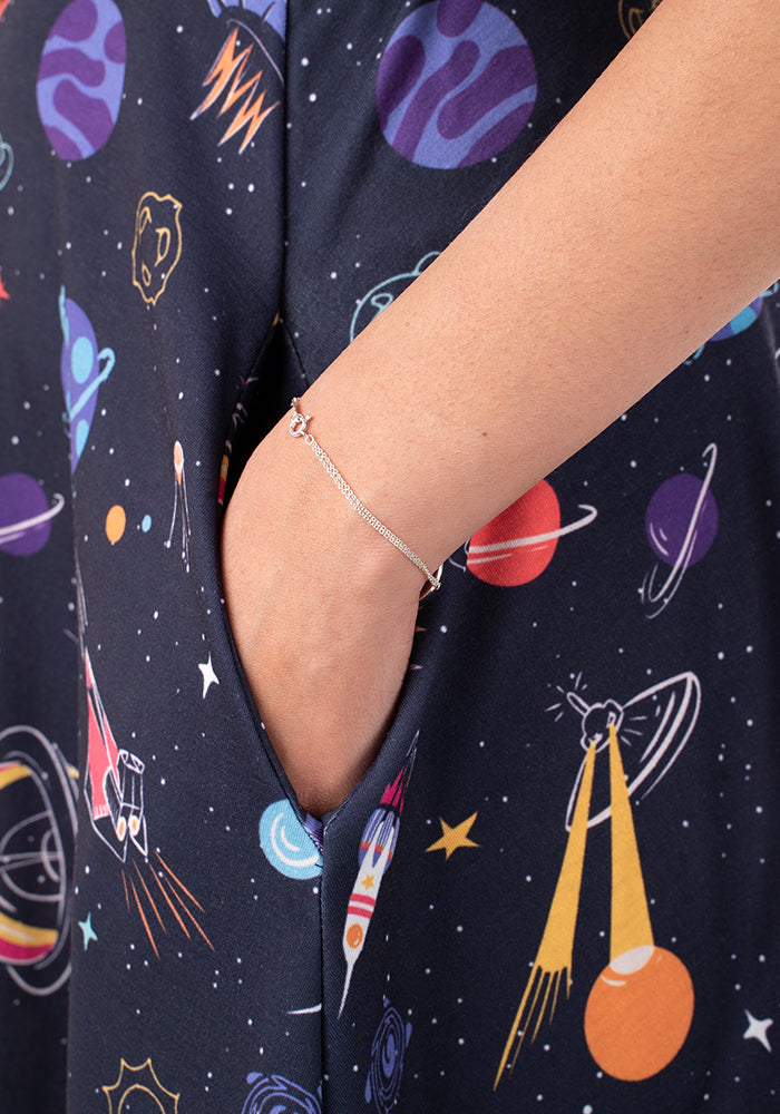 Orion Planet & Spaceship Print Dress