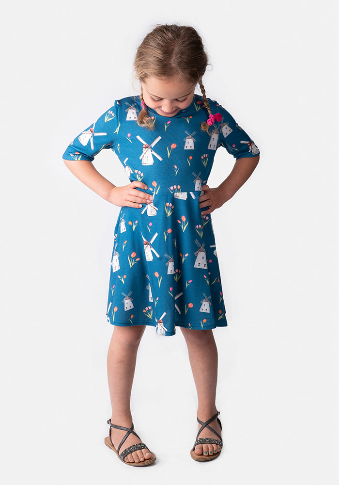 Tamara Children's Windmill Print Dress