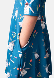 Tamara Children's Windmill Print Dress