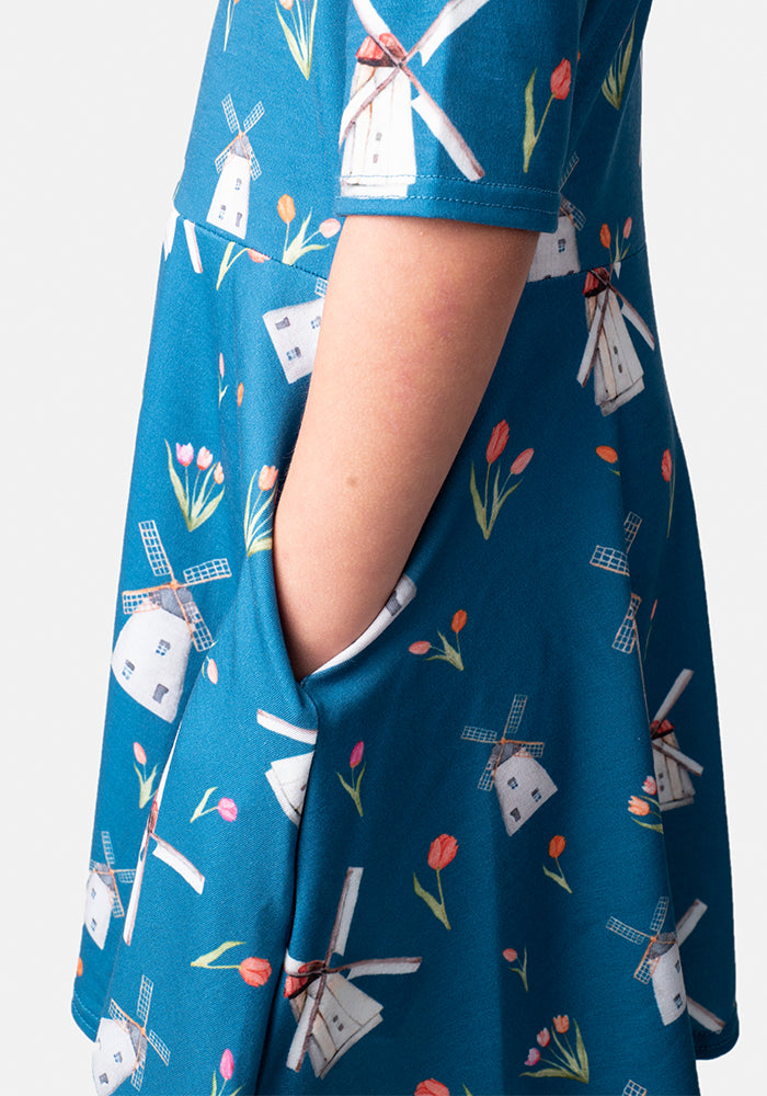 Tamara Children's Windmill Print Dress
