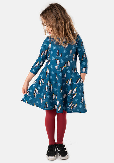Children's Penguin Print Dress (Pablo)