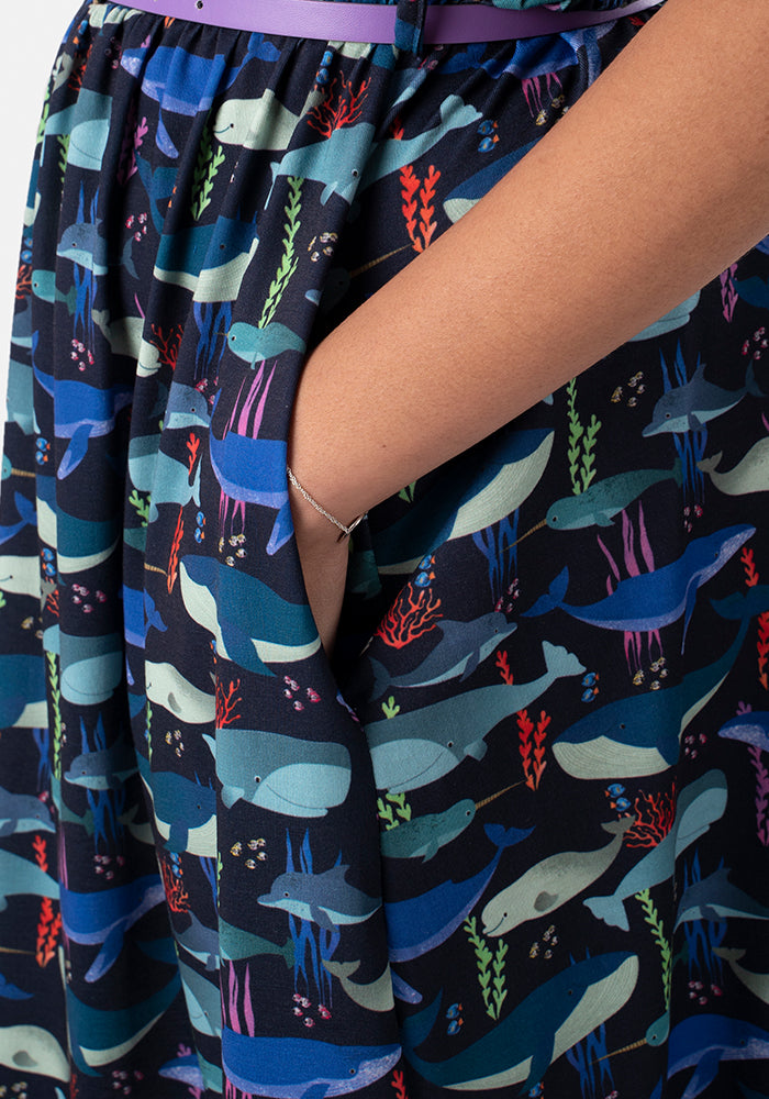 Pacific Whale Family Print Dress