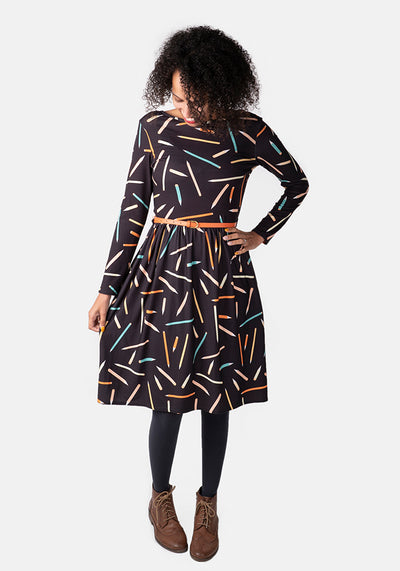 Paris Pencil Print Dress