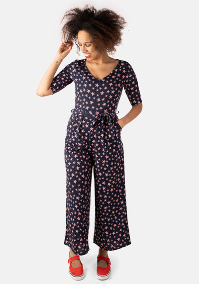 Patty Starfish Print Culotte Leg Jumpsuit