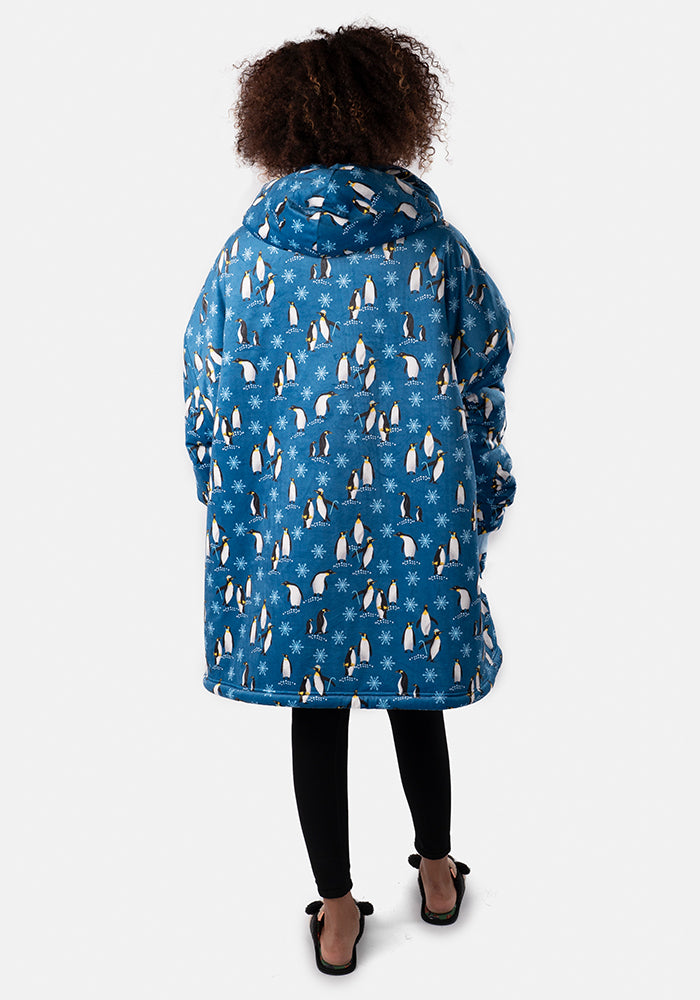 Popsy Pop-On Oversize Penguin Print Hoodie