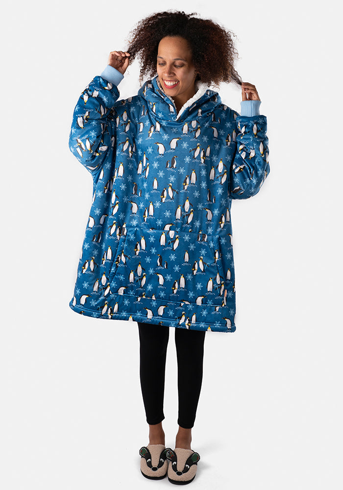 Popsy Pop-On Oversize Penguin Print Hoodie