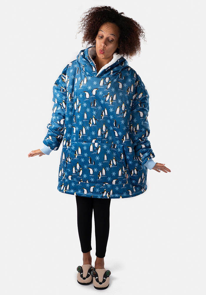 Popsy Pop-On Oversize Penguin Print Hoodie