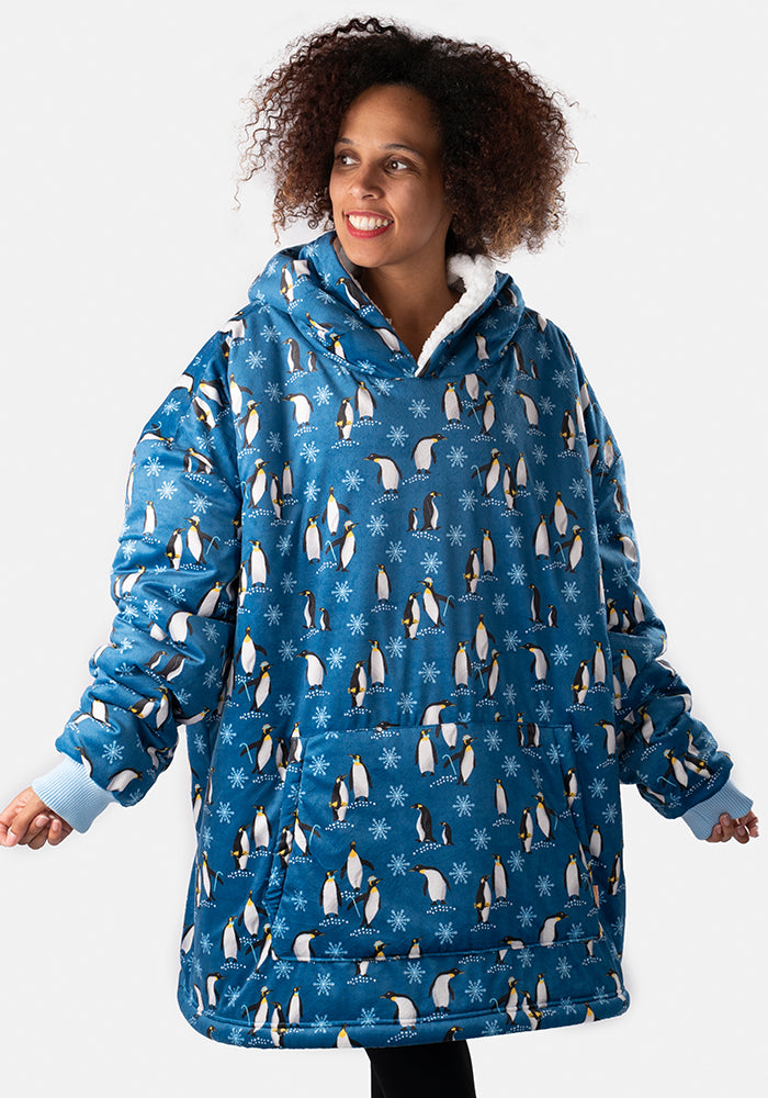 Popsy Pop-On Oversize Penguin Print Hoodie