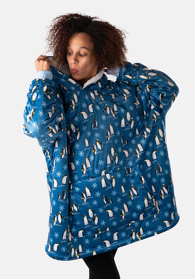Popsy Pop-On Oversize Penguin Print Hoodie