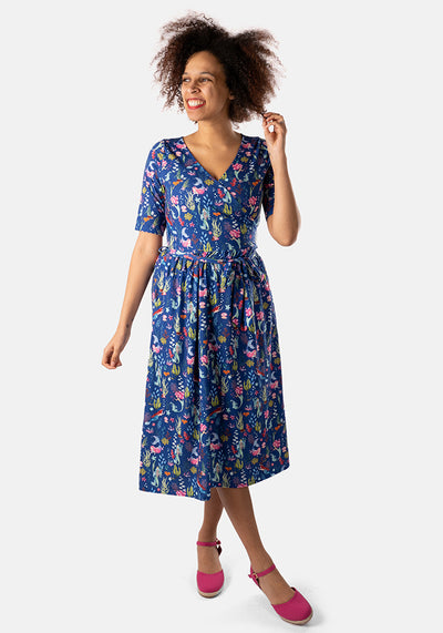 Perla Swimming Mermaid Print Dress Midi Dress