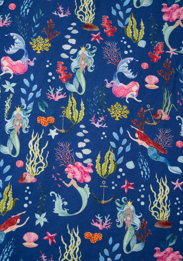 Perla Swimming Mermaid Print Dress Midi Dress