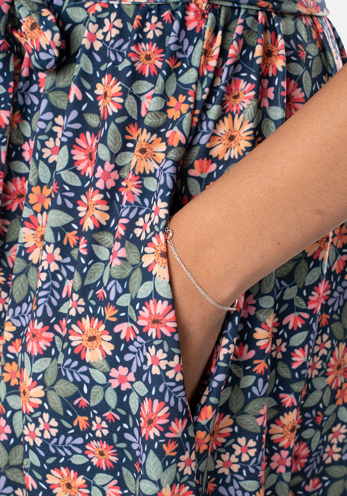 Phillippa Autumn Ditsy Floral Print Midi Dress