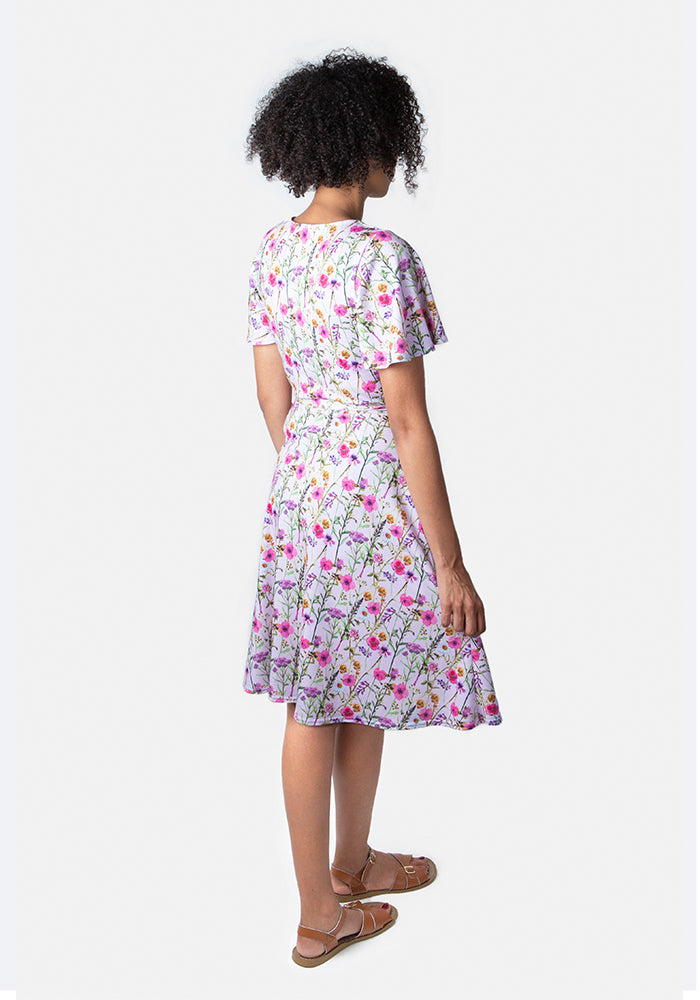Kayla Lilac Floral Print Dress