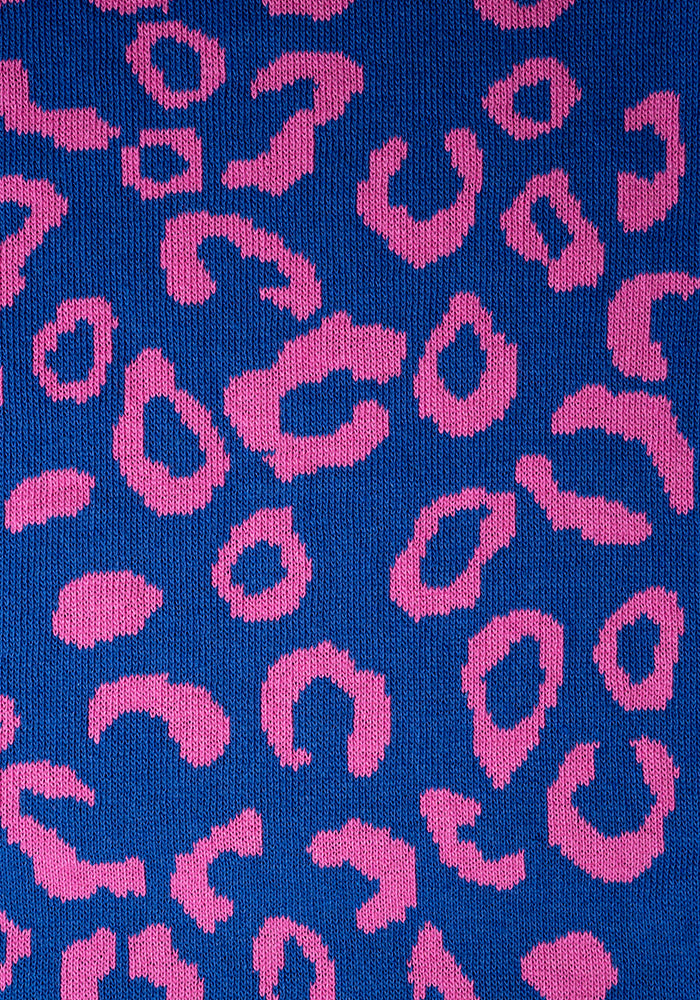 Blue & Pink Animal Knit Cardigan