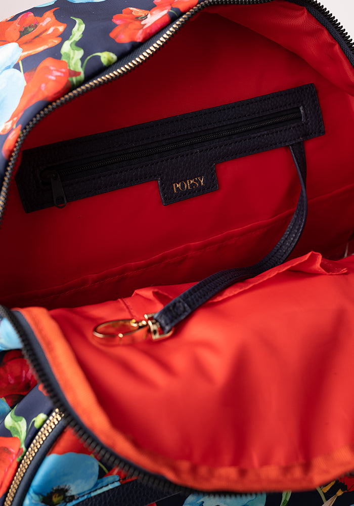 Poppy Print Rucksack