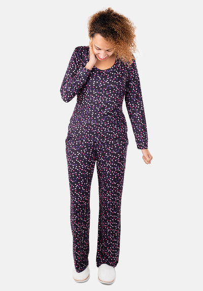 Presley Purple Heart Print Pyjama Set