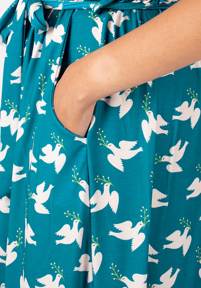 Prince Peace Dove Print Midi Dress
