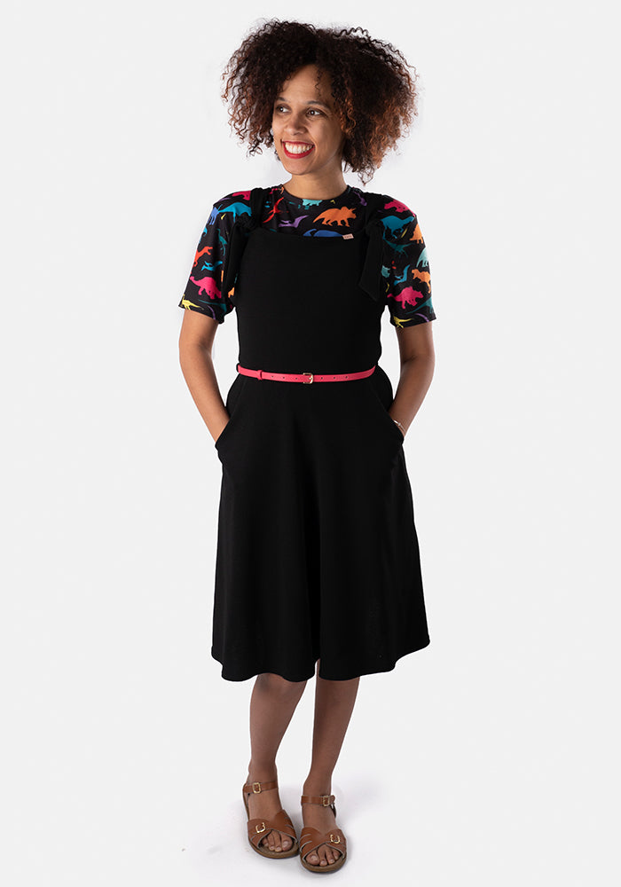 Front view of Prisha Black Pinafore