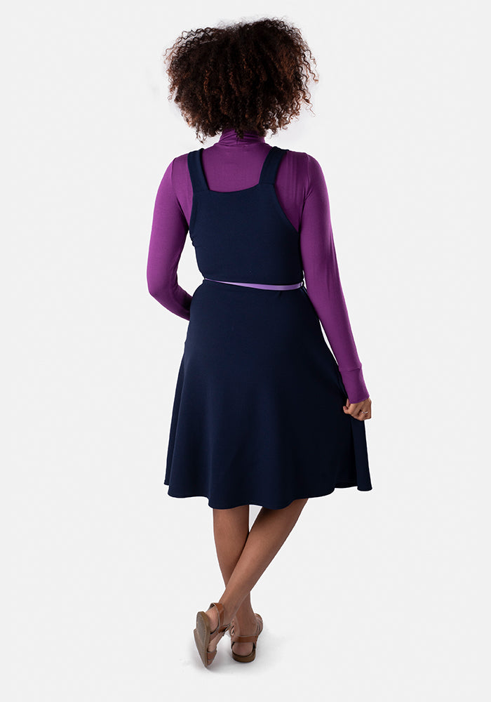 Seventh angle of Prisha Navy Pinafore