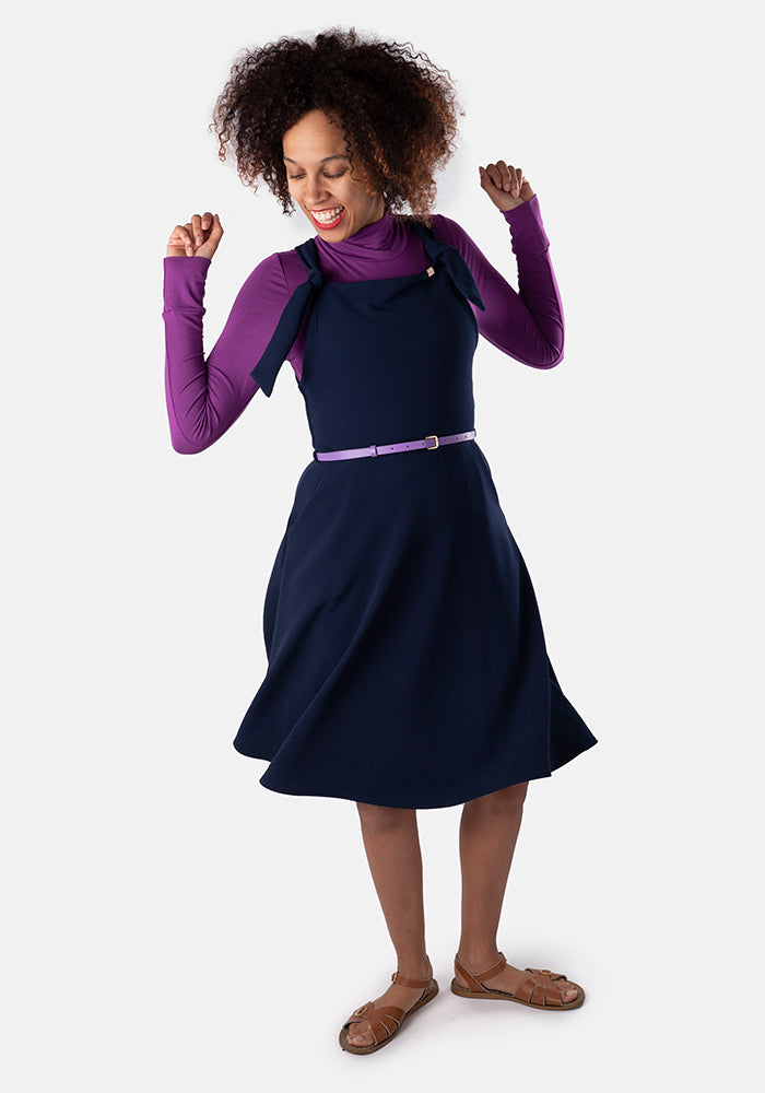 Fifth angle of Prisha Navy Pinafore