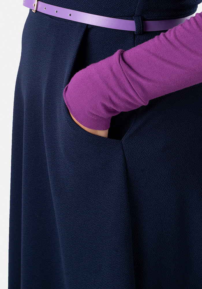 Third angle of Prisha Navy Pinafore