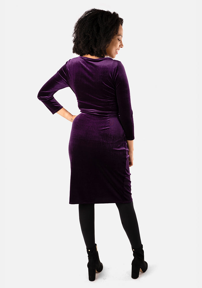 Prunella Purple Velvet Dress