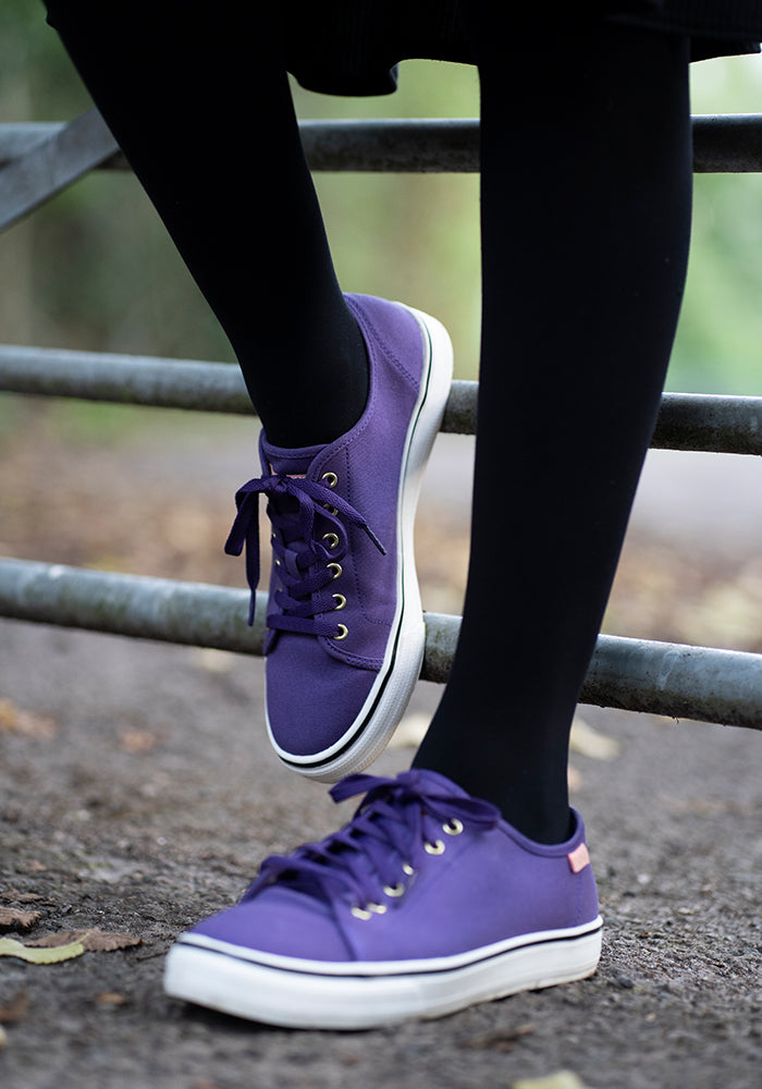 Purple Canvas Pumps