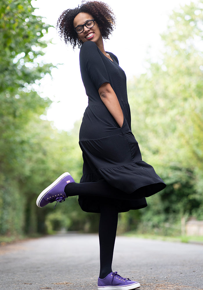 Purple Canvas Pumps