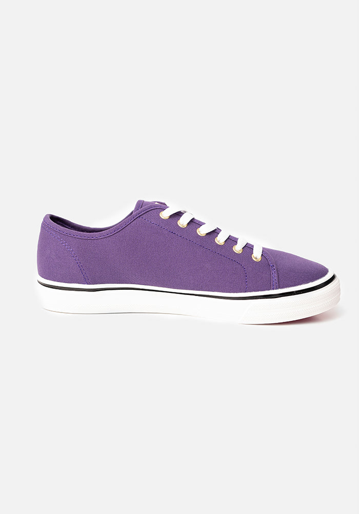 Purple Canvas Pumps