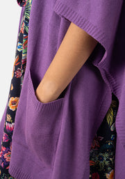 Purple Sleeveless Cardigan