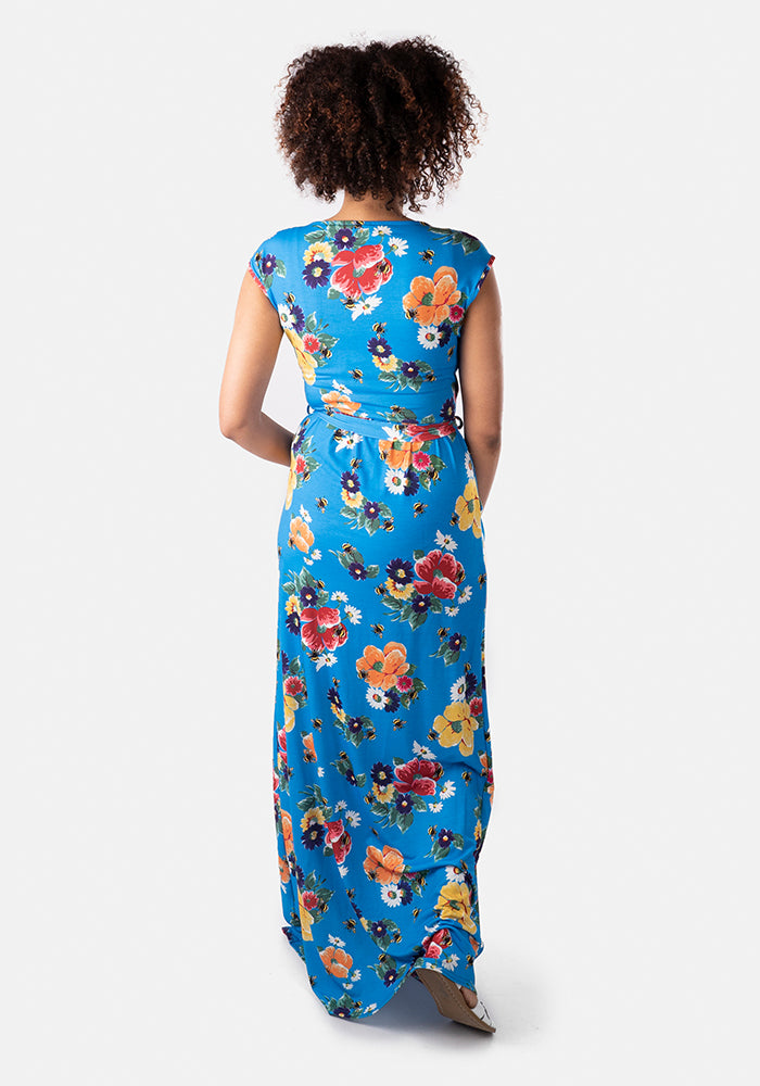 Rachelle Floral & Bee Print Maxi Dress