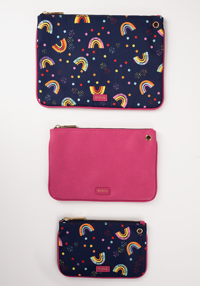 3 Piece Rainbow Print Multi Use Bags