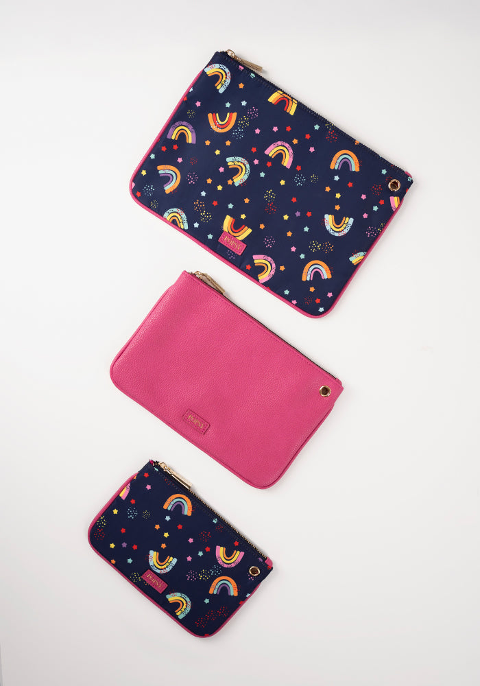 3 Piece Rainbow Print Multi Use Bags