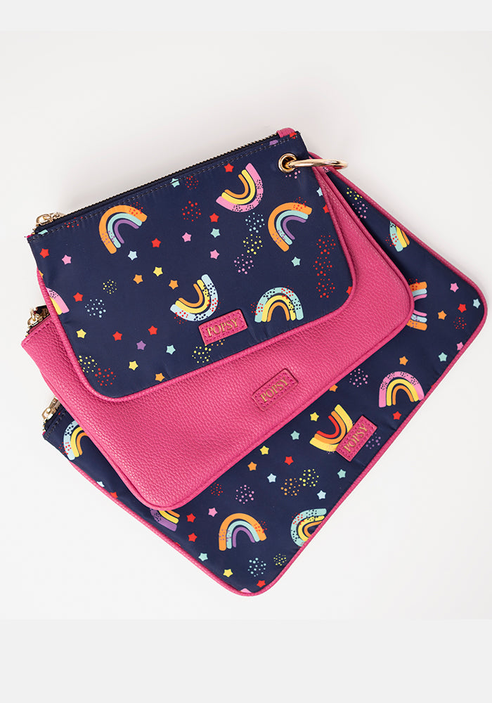 3 Piece Rainbow Print Multi Use Bags