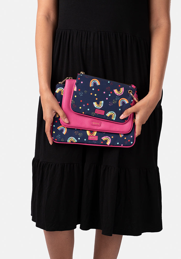 3 Piece Rainbow Print Multi Use Bags