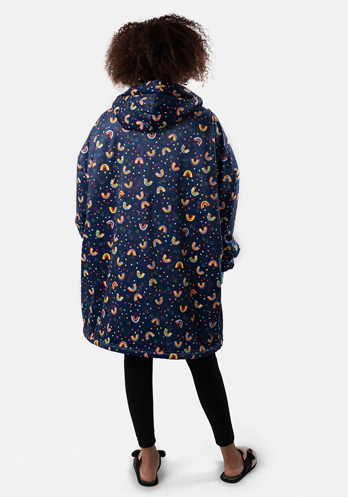 Popsy Pop-On Oversize Rainbow Print Hoodie