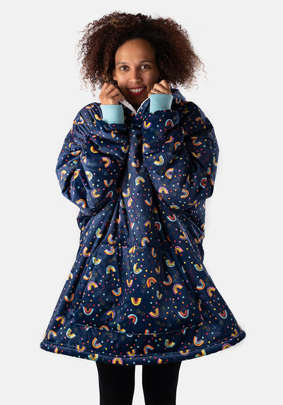 Popsy Pop-On Oversize Rainbow Print Hoodie