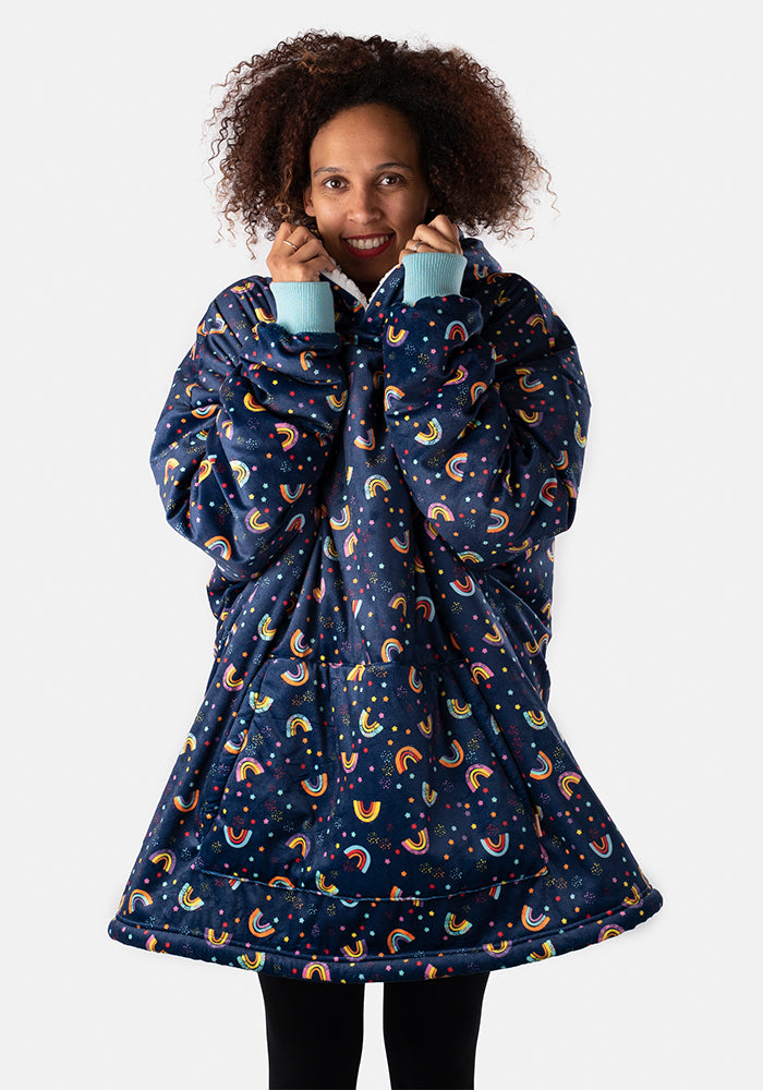 Popsy Pop-On Oversize Rainbow Print Hoodie