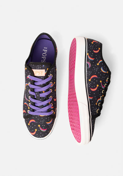 Rainbow Print Canvas Pumps