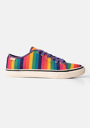 Multicoloured Stripe Print Canvas Pumps