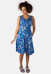 Rainier Delphiniums Print Dress