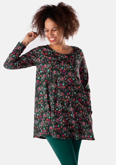 Raya Elephant Garden Print Tunic