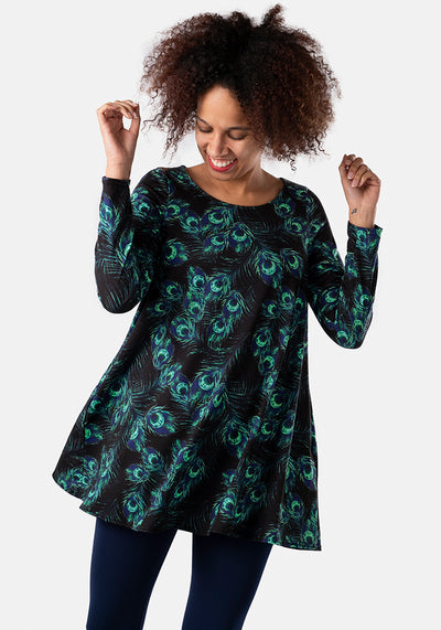 Raya Peacock Feather Print Tunic